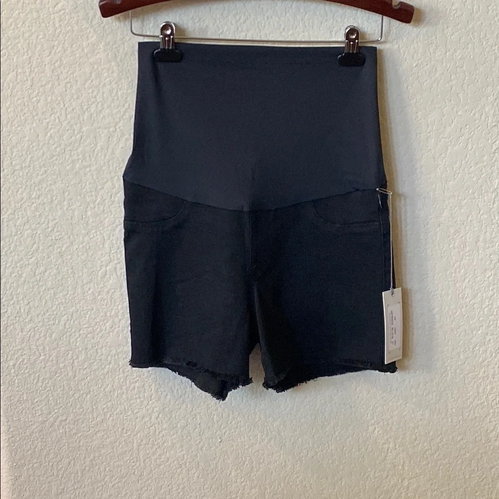 JUSTUSA High Waist Maternity Shorts Black Denim Size 27